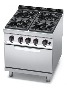4 égős gáztűzhely, GN2/1 gázüzemű sütővel - Berto