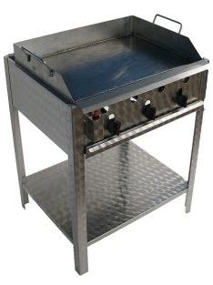   Sima gázüzemű ipari rostlap, szeletsütő - 400x600 mm felület