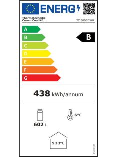 Üvegajtós hűtővitrin - 600 liter