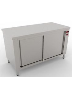   Rozsdamentes tálaló tányér melegentartó pult 2 tolóajtóval 700 széria