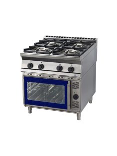   4 égős kombinált gáztűzhely, GN2/1 statikus-elektromos sütővel
