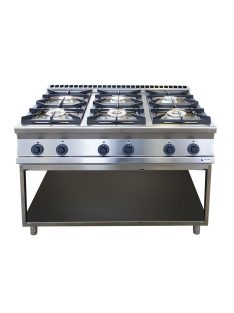 6 égős szabadonálló gáztűzhely