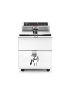   Indukciós olajsütő olajleeresztő csappal - 8 l, HENDI, 8L, Világos szürke, 230V/3500W, 288x619x(H)408mm