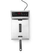 Indukciós olajsütő olajleeresztő csappal - 8 l, HENDI, 8L, Világos szürke, 230V/3500W, 288x619x(H)408mm