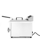 Indukciós olajsütő olajleeresztő csappal - 8 l, HENDI, 8L, Világos szürke, 230V/3500W, 288x619x(H)408mm