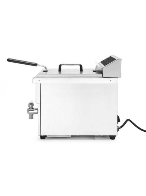 Indukciós olajsütő olajleeresztő csappal - 8 l, HENDI, 8L, Világos szürke, 230V/3500W, 288x619x(H)408mm