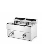 Indukciós olajsütő olajleeresztő csappal - 2 x 8 L, HENDI, Profi Termékcsalád, 16L, 230V/7000W, 577x609x(H)410mm