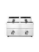 Indukciós olajsütő olajleeresztő csappal - 2 x 8 L, HENDI, Profi Termékcsalád, 16L, 230V/7000W, 577x609x(H)410mm