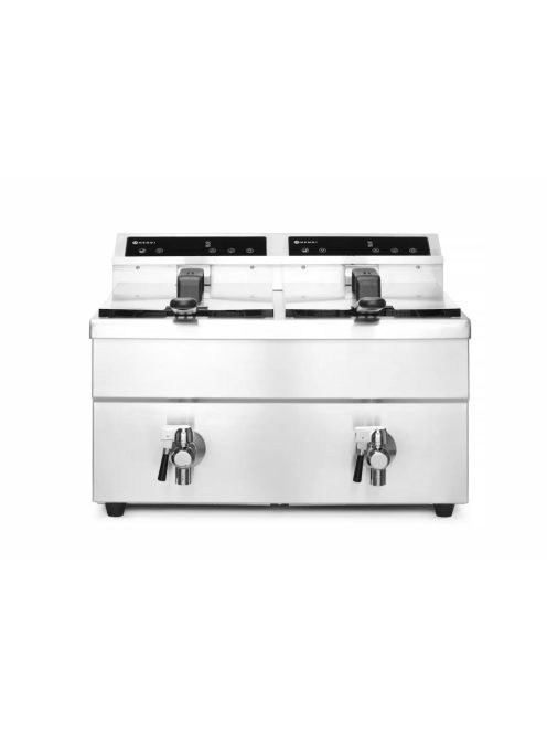 Indukciós olajsütő olajleeresztő csappal - 2 x 8 L, HENDI, Profi Termékcsalád, 16L, 230V/7000W, 577x609x(H)410mm