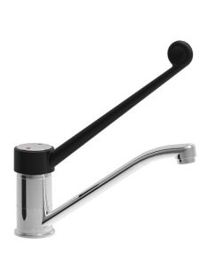   Asztali csaptelep hosszú fekete orvosi karral és kifolyóval